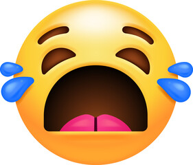 Crying Loudly Emoji Face With Tears