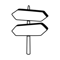 Signpost arrows vector icon in doodle style. Symbol choice of direction in simple design. Cartoon object hand drawn isolated on white background.