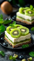 Obraz na płótnie Canvas delicious kiwi cake .