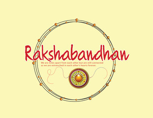 Creative and beautiful design of an Indian festival, Raksha Bandhan with illustration of Rakhi, typography and mandala design