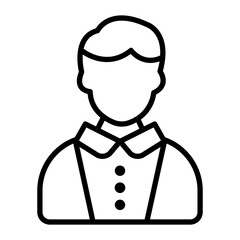 Beautiful Boy Vector Line Icon