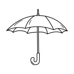 Umbrella vector icon in doodle style. Symbol in simple design. Cartoon object hand drawn isolated on white background.