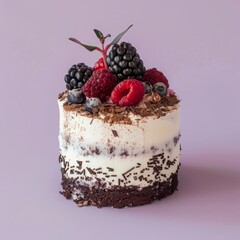 cake on a purple background.