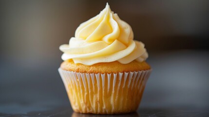 delicious light yellow cupcake.