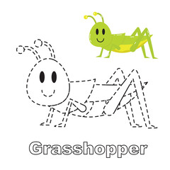 Vector illustration. Coloring book . Cartoon animal. Clipart set for nursery poster, Practice skills