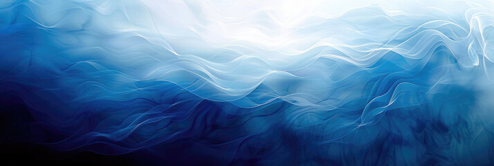 Obraz premium Background with abstract light blue and dark blue waves