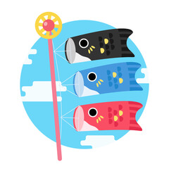 cute carp flag banner