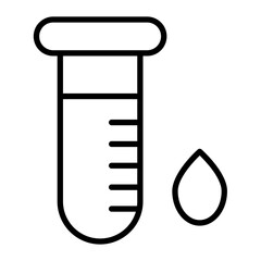 Blood Test Vector Line Icon