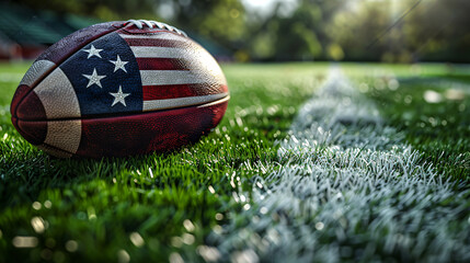 Vibrant american football on field