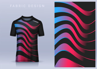 Fabric textile design for Sport t-shirt, Soccer jersey mockup for football club. uniform front view.	