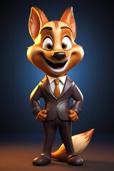Cheerful Fox in Suit