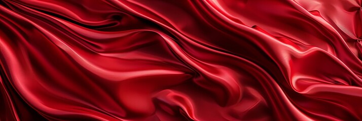 Luxurious Red Silk Texture Reflective Highlights