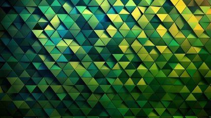 Foto op Aluminium Metal Geometric Abstract Background Mixed with Green Blue Yellow Color © woojooo