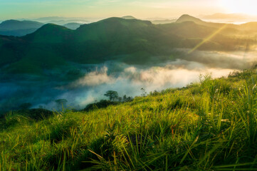 sunrise over the mountains