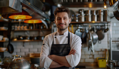 chief,  cooking, food, portrait of a man, man with uniform, professional photography, professional head portrait, clean white background, mockup use