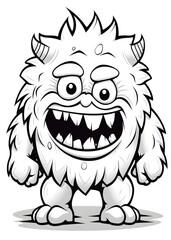 Monster Coloring Page, Monster Characters Line Art coloring page, Monster Outline Drawing For Coloring Page, Coloring Page, Monster Coloring Book, AI Generative