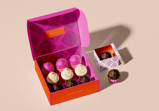 Bakery Box Open Packaging Mockup