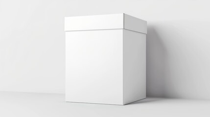 White Empty Dispenser Box Template on Isolated Background. 3D Illustration of Blank Cardboard