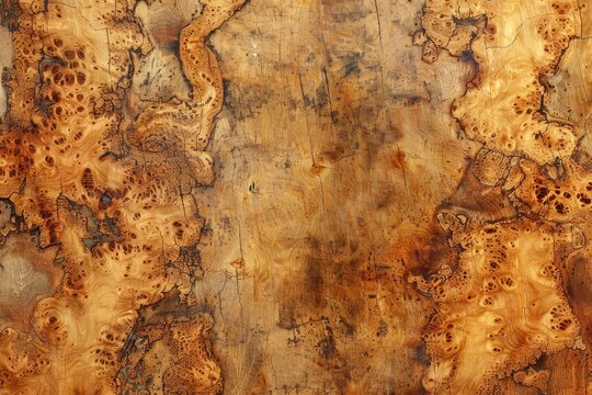 Exotic Burl Strip Background. Aged Amboyna Hardwood Design with Dirty Grunge Abstract Illustration