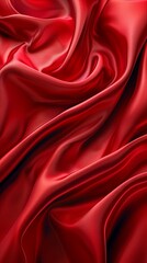 Fototapeta premium Luxurious Red Silk Texture Reflective Highlights