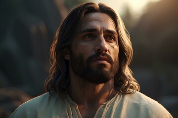 Jesus looking