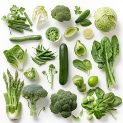 vegetables isolated on white