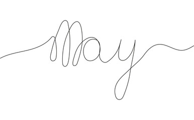 May text continuous line. Line month holiday theme element