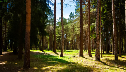the forest on a sunny day