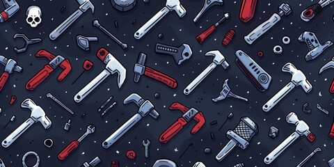 Array of Tools Crafted in Colorful Patterns