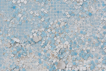 Remove old tile in the pool. Pool repairing work. background. 