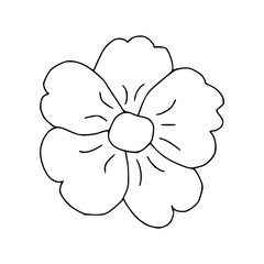 Bold Black and White Floral Line Art Vector Design