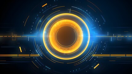 yellow and blue Abstract technology background circles digital hi-tech technology design background. concept innovation. vector illustration
