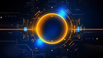 yellow and blue Abstract technology background circles digital hi-tech technology design background. concept innovation. vector illustration