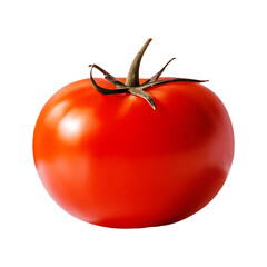 Fresh ripe tomato fruit isolated on a transparent background by AI-generated.