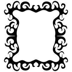 Decorative rectangle frame. Retro Neo tribal baroque ornament. Vector design element
