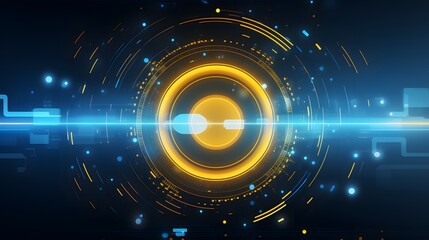 yellow and blue Abstract technology background circles digital hi-tech technology design background. concept innovation. vector illustration
