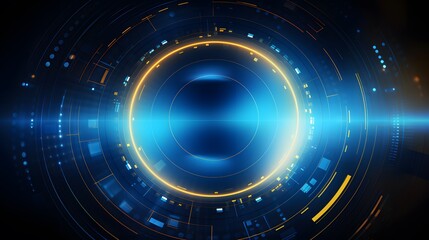 yellow and blue Abstract technology background circles digital hi-tech technology design background. concept innovation. vector illustration