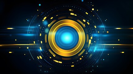yellow and blue Abstract technology background circles digital hi-tech technology design background. concept innovation. vector illustration