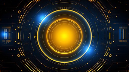 yellow and blue Abstract technology background circles digital hi-tech technology design background. concept innovation. vector illustration