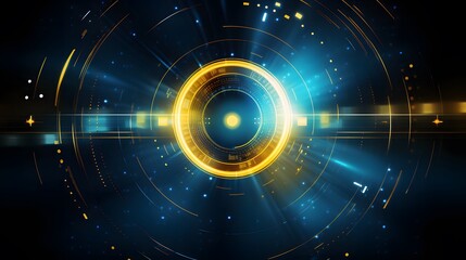 yellow and blue Abstract technology background circles digital hi-tech technology design background. concept innovation. vector illustration