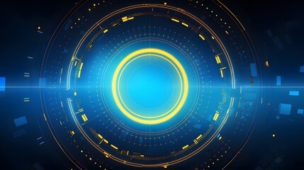 Obraz na płótnie Canvas yellow and blue Abstract technology background circles digital hi-tech technology design background. concept innovation. vector illustration