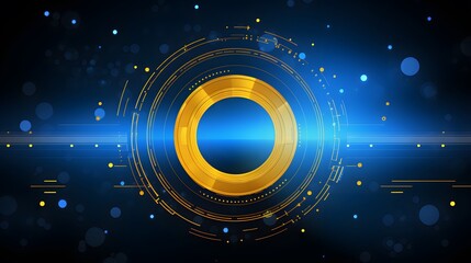 Fototapeta na wymiar yellow and blue Abstract technology background circles digital hi-tech technology design background. concept innovation. vector illustration