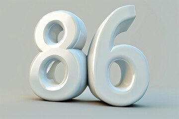 Number 86 in 3d style - obrazy, fototapety, plakaty