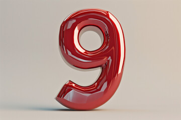 Number 9 in 3d style - obrazy, fototapety, plakaty