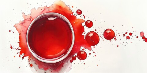 Crimson Elixir Resting on White Canvas