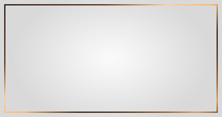 white background with luxury golden border looks like a frame. Premium glowing backdrop in large web size empty for text