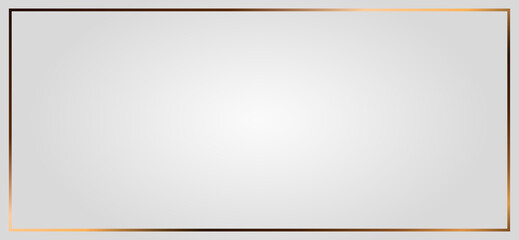 white background with luxury golden border looks like a frame. Premium glowing backdrop in wide screen size empty for text