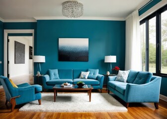 modern stylish and minimalist living room 3d interior design decor  