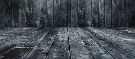 A room with wooden flooring and a wall made of wood in a natural environment - obrazy, fototapety, plakaty