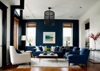 Obraz na płótnie Canvas modern stylish and minimalist living room 3d interior design decor 